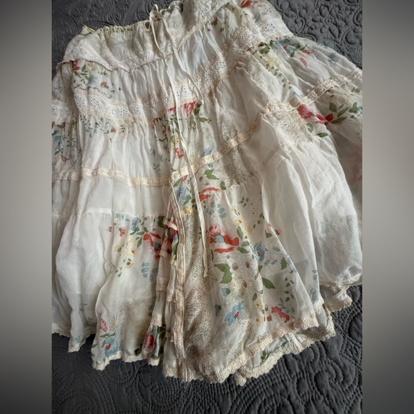 Vintage Johnny Was Floral Cream Skirt Sz M🎀 - Picture 5 of 11
